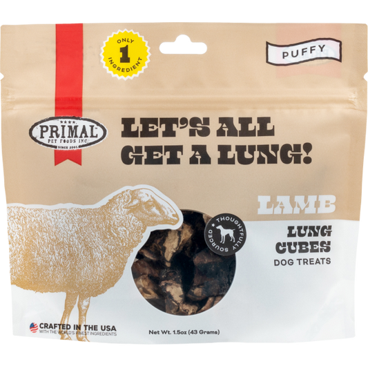 Primal Dog Treats Let's All Get A Lung Lamb 1.5 oz