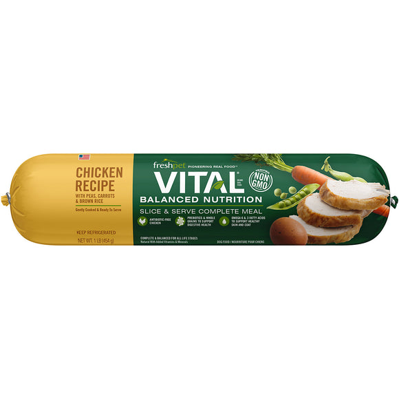 Freshpet Vital Balanced Nutrition 2 Lb Chicken, Veg & Rice