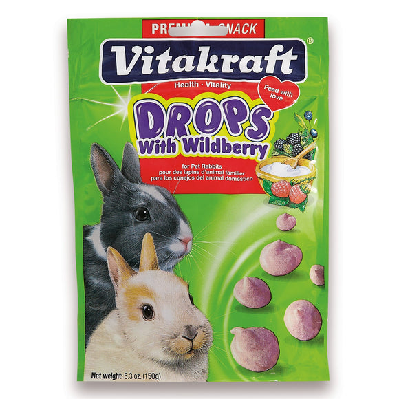 Vitakraft Rabbit Drops Treat with Wild Berry 5.3 oz.