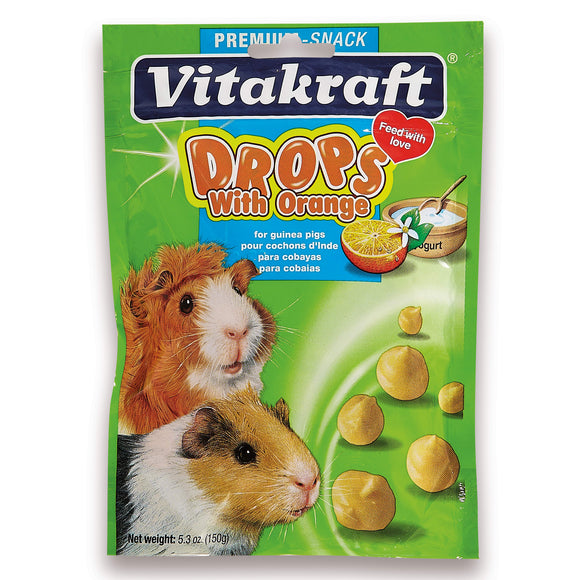 Vitakraft Drops with Orange Guinea Pig Treat  5.3 oz.