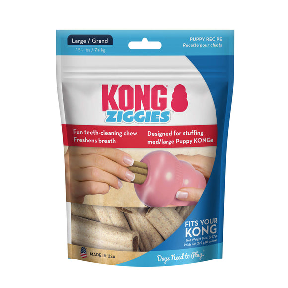 KONG Ziggies Dry Teeth Cleaning Puppy Chew Treats, 8 Oz, Large