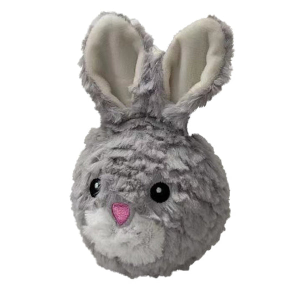 PetLou EZ Squeaky Rabbit Ball, 4in