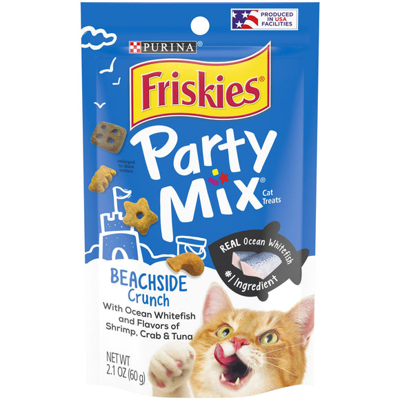 Friskies Cat Treats  Party Mix Beachside Crunch  2.1 oz. Pouch