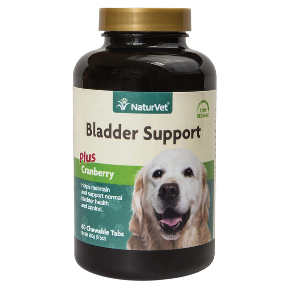 NaturVet Bladder Support Plus Cranberry for Dogs, 60 Chewable Tablets