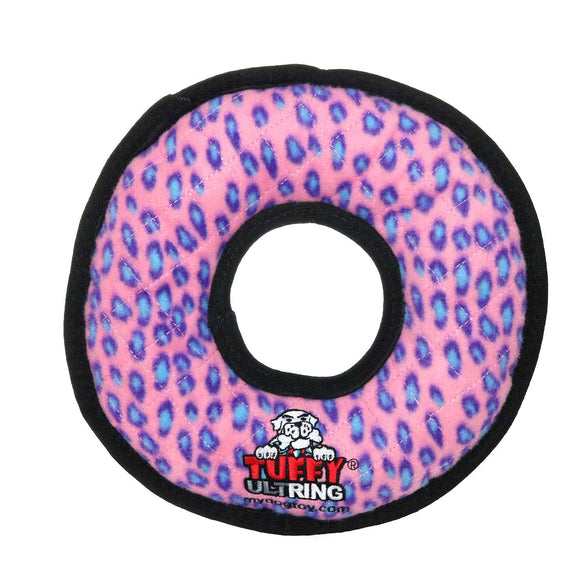 Tuffy s Ultimate Durable Ring Dog Toy  Pink Leopard