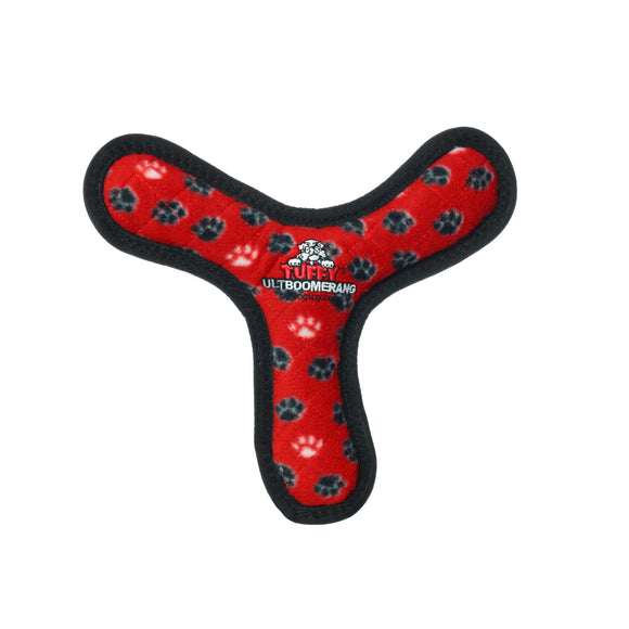 Tuffy Ultimate Boomerang Red Paw  Squeaky and Durable Dog Toy