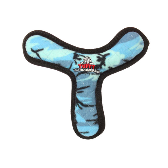 Tuffy Ultimate Boomerang Camo Blue Durable and Plush Dog Toy