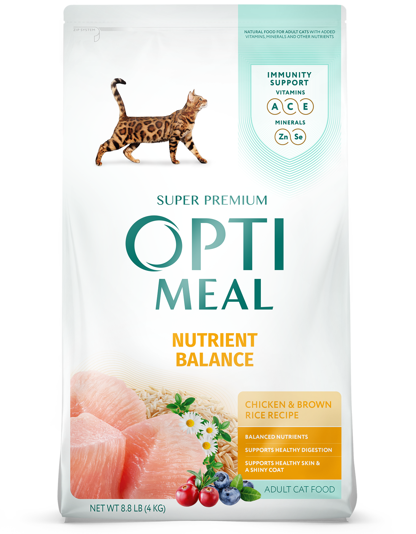 Optimeal Dry Cat Food 3.3lb Chicken