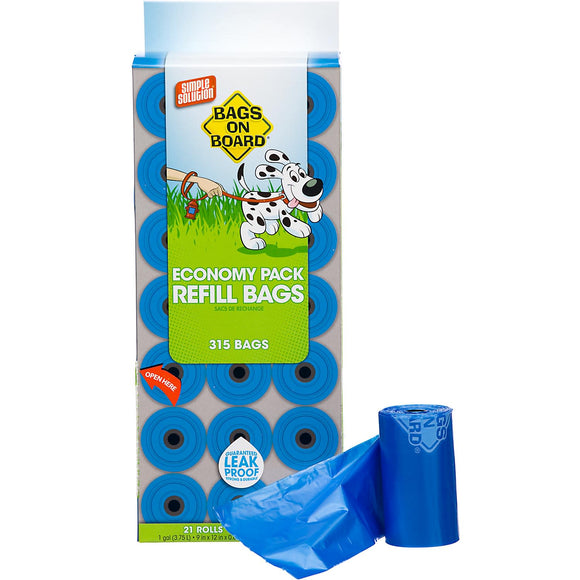 Bags on Board Dog Waste Bag Refills Economy Pack 315ct Blue