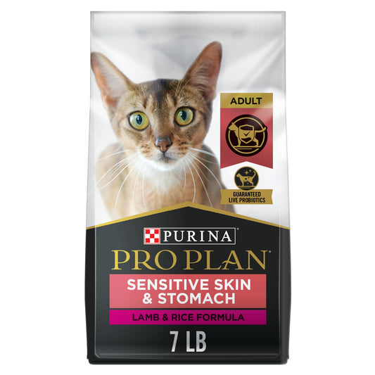 Purina Pro Plan Sensitive Skin and Stomach Cat Food  Lamb and Rice Formula  7 lb. Bag