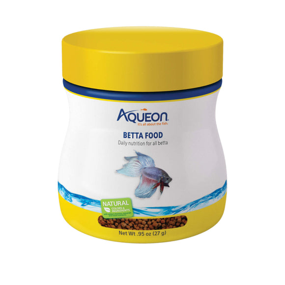 Aqueon Betta Fish Food Pellets  0.95 oz. Tub