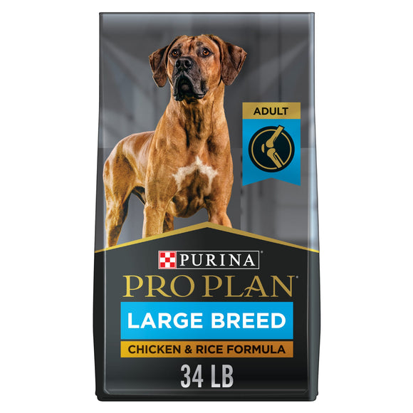 Purina Pro Plan High Protein  Digestive Health Large Breed Dry Dog Food  Chicken and Rice Formula  34 lb. Bag