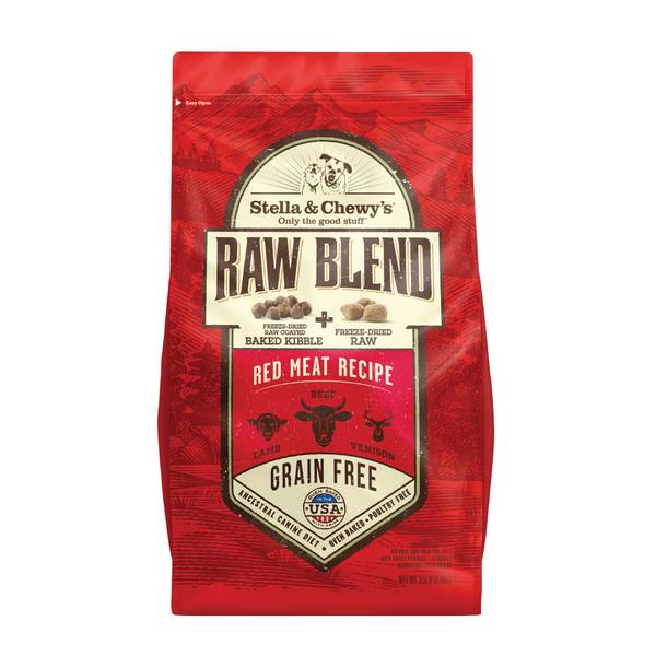 Stella & Chewy's Raw Blend Kibble Grain-Free Red Meat Recipe Dog Food, 3.5 Lb