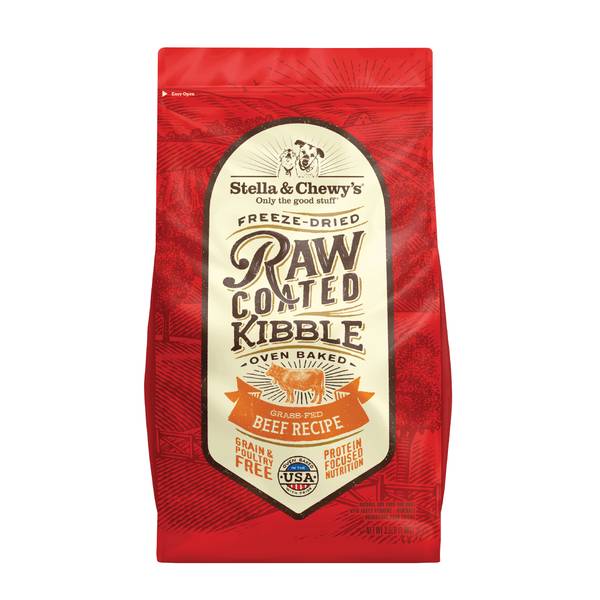 Stella & Chewy's Raw Coated Kibble Grain-Free Grass-Fed Beef Recipe Dog Food, 3.5 Lb