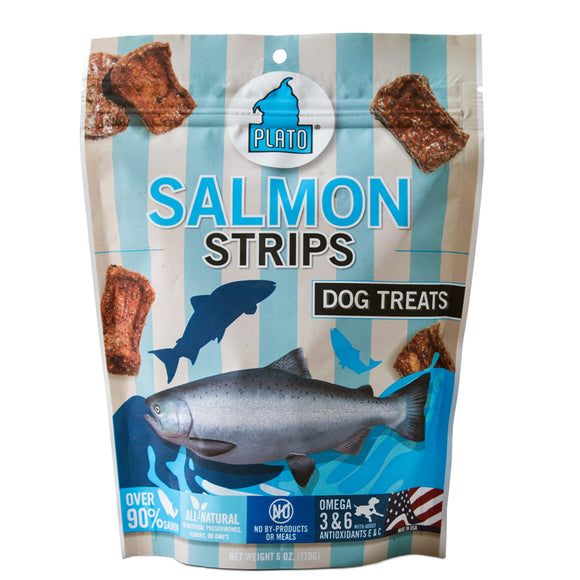 Plato Original Real Strips Salmon Recipe Dog Treat, 6 Oz.