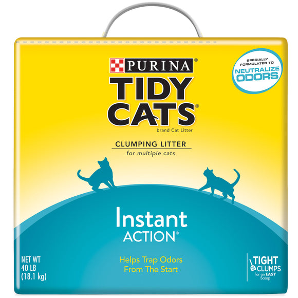 Purina Tidy Cats Clumping Cat Litter, Instant Action Multi Cat Litter, 40 lb. Box