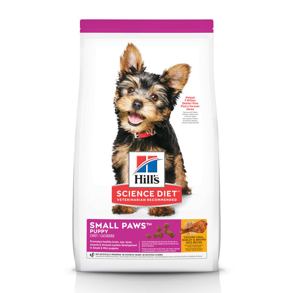 Hill's Science Diet Puppy Small Paws Chicken Meal, Barley & Brown Rice Recipe Dry Dog Food, 4.5 lb bag