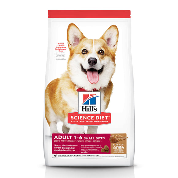 Hill s Science Diet Adult Small Bites Lamb Meal & Brown Rice Recipe Dry Dog Food  15.5 lb bag