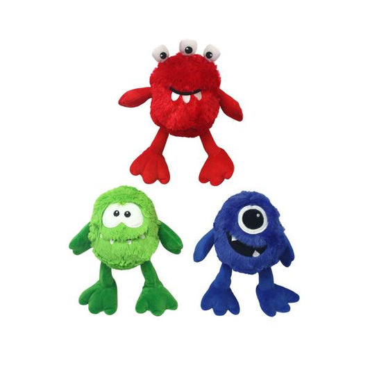 Multipet Plush Monster Dog Toy  Assorted Colors  Size: 9