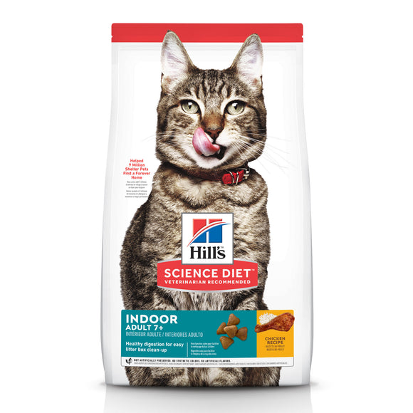 Hill's Science Diet Senior 7+ Indoor Chicken Recipe Dry Cat Food, 7 lb bag