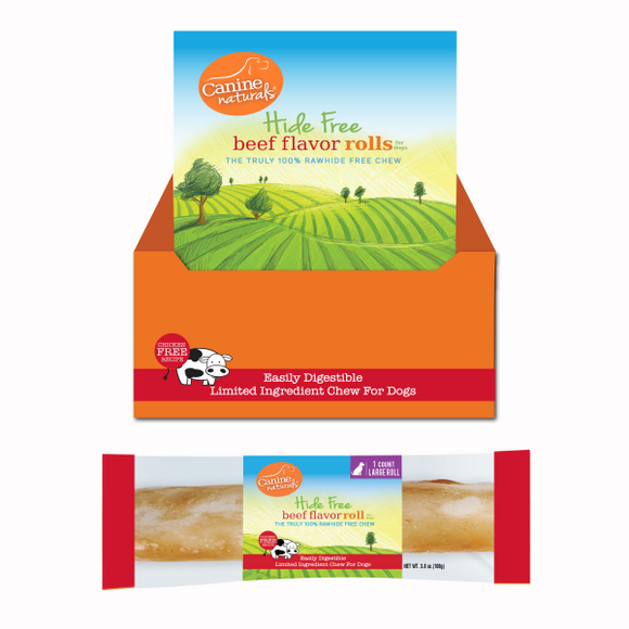 Canine Naturals Hide-Free Beef Roll Large 7in