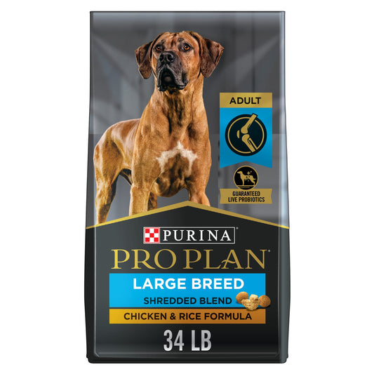 Purina Pro Plan Joint Health Large Breed Dog Food  Shredded Blend Chicken & Rice Formula  34 lb. Bag