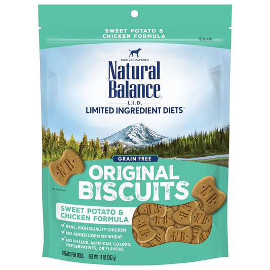 Natural Balance L.I.T. Limited Ingredient Treats Sweet Potato & Chicken Formula Dry Dog Treats  14-Ounce