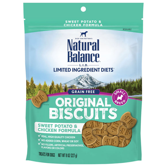 Natural Balance L.I.T. Limited Ingredient Treats Sweet Potato & Chicken Formula Small Breed Dry Dog Treats  8-Ounce