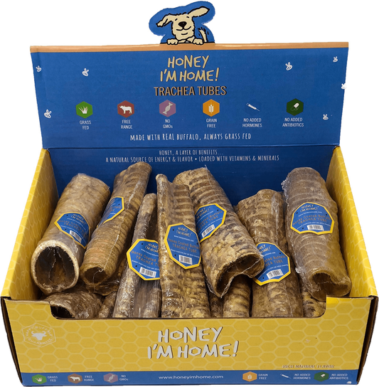 Honey I'm Home Dog Treat Buffalo Trachea Tube