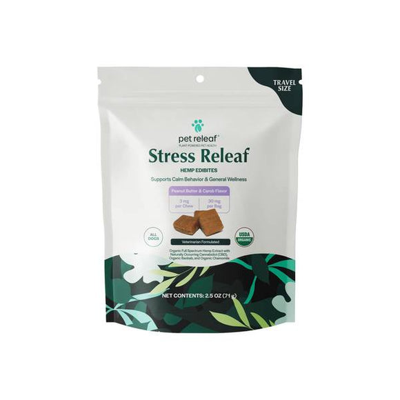 Pet Releaf 2.5 oz 3mg Stress Releaf Edibites Peanut Butter and Carob Small Dog Chews