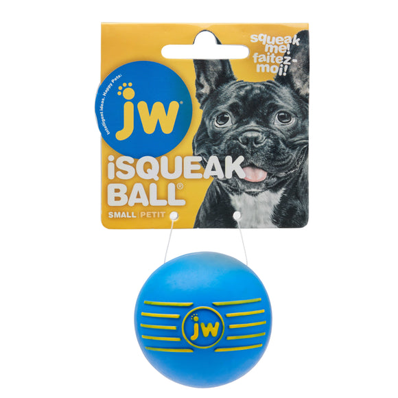 JW Pet Company iSqueak Ball Rubber Dog Toy  Small  Colors Vary