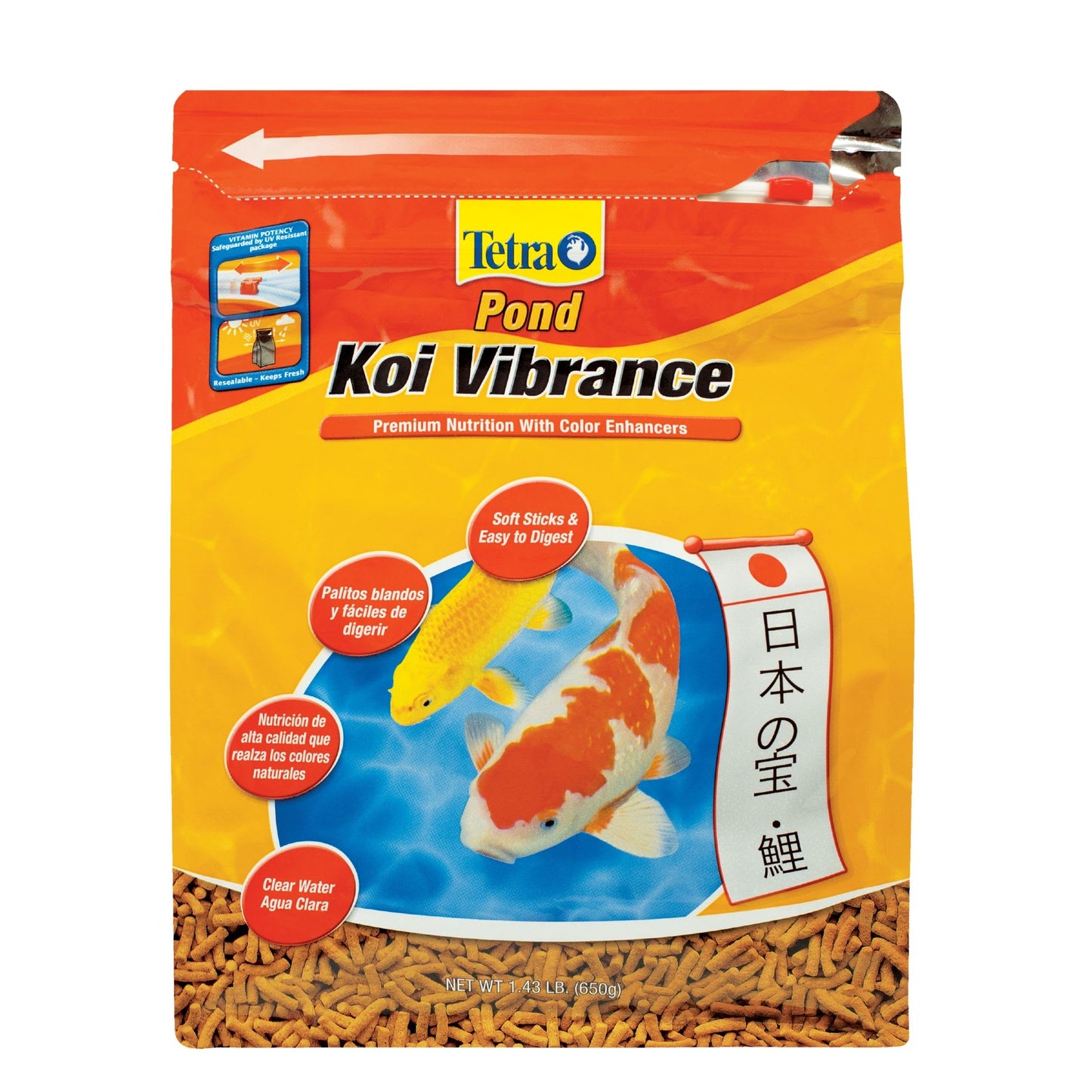 TetraPond Koi Vibrance 1.43 Pounds  Soft Sticks  Floating Pond Food