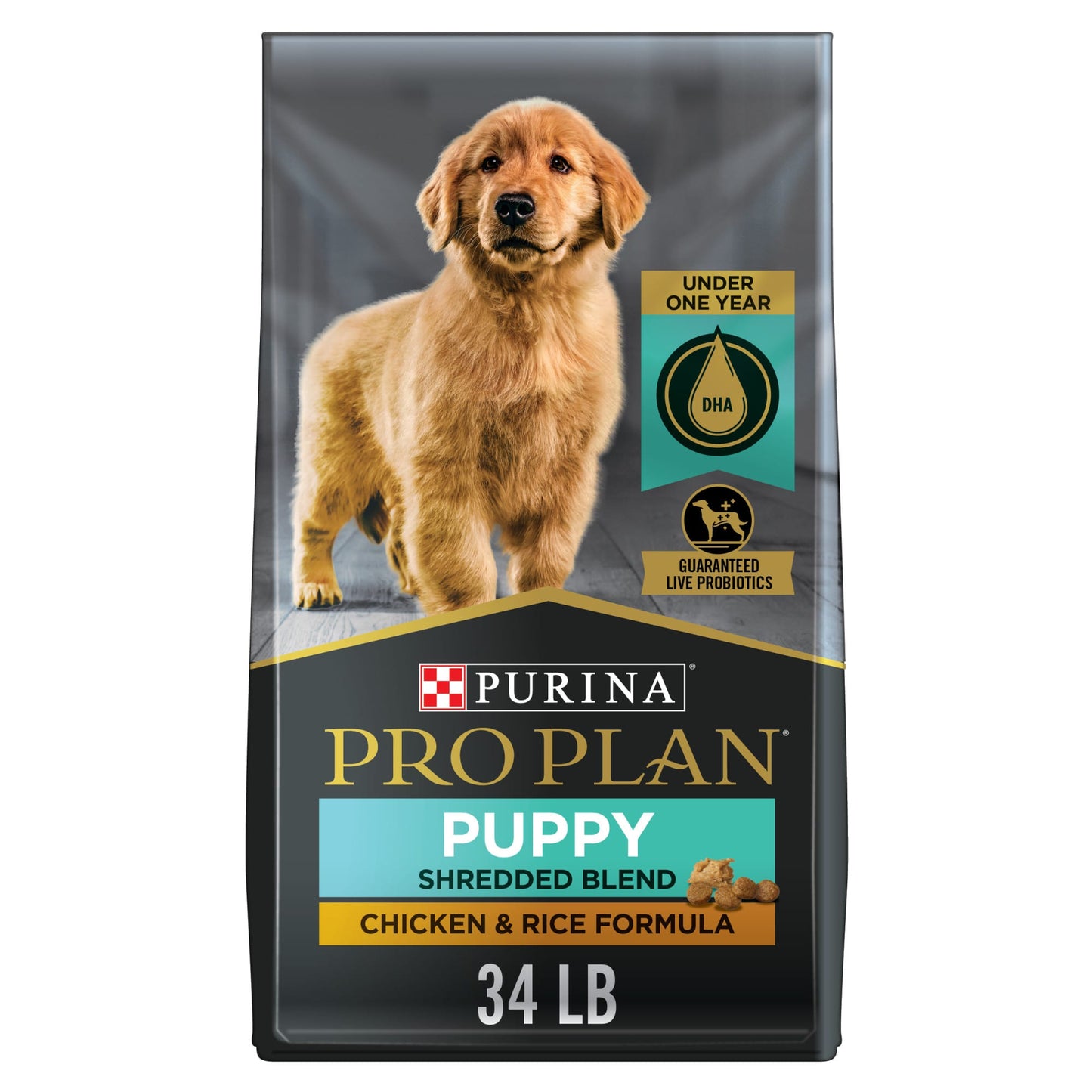 Purina Pro Plan High Protein Puppy Food Shredded Blend Chicken & Rice Formula  34 lb. Bag