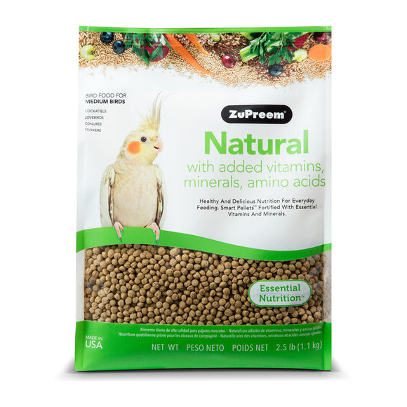 ZuPreem Natural Cockatiel Bird Food 2.5lb