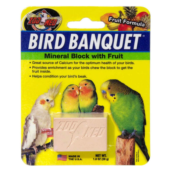 Zoo Med 26384 Bird Banquet Fruit Mineral Block  1 oz/Small