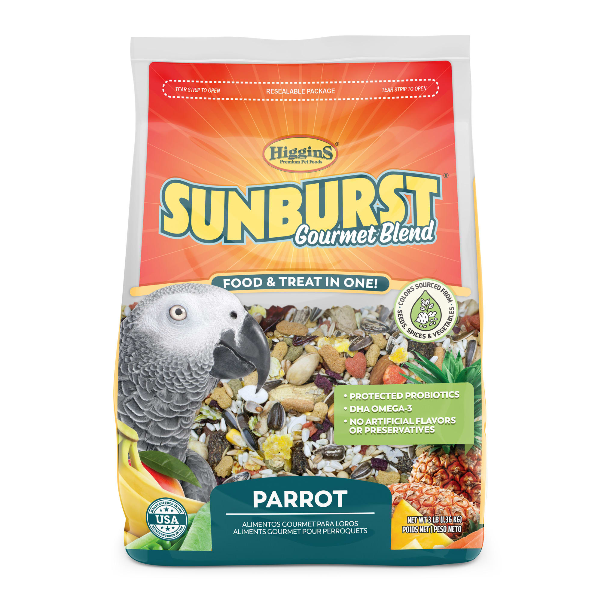 Higgins Sunburst Parrot Bird Food 3 Lb Benson s Pet Center