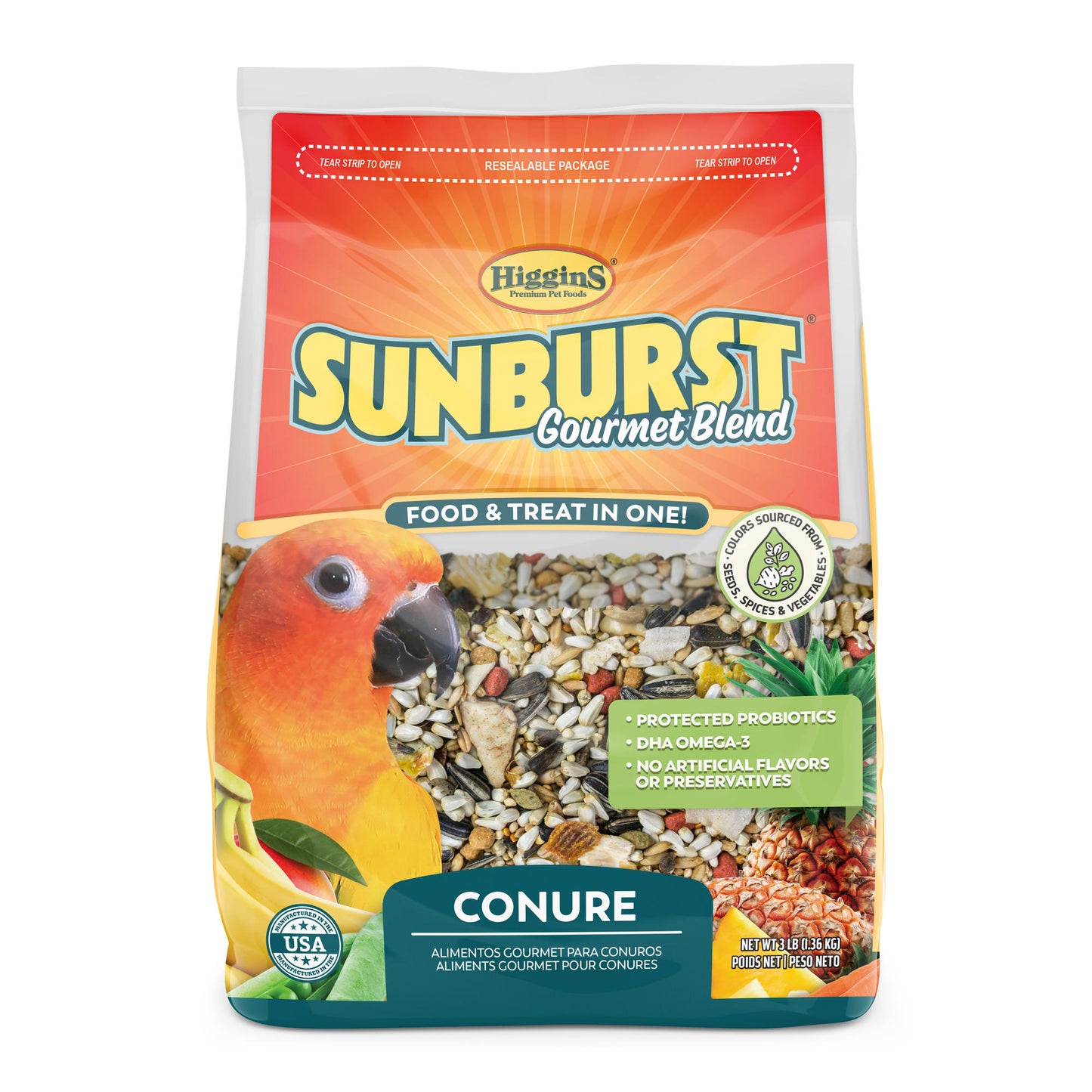 Higgins Sunburst Conure Bird Food, 3 Lb