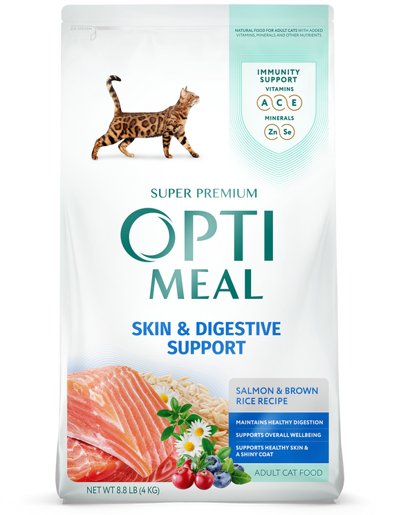 Optimean Dry Cat Food 3.3lb Digestive Care Salmon