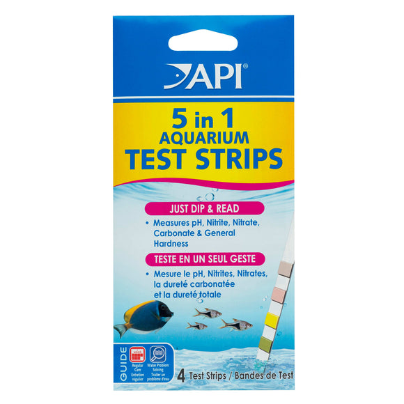 API 5-In-1 Test Strips  Freshwater And Saltwater Aquarium Test Strips  4-Count