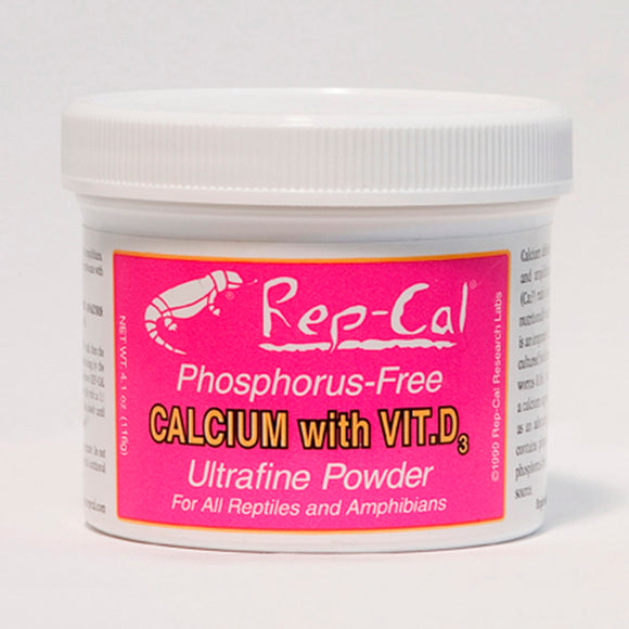 Rep-Cal Phosphorus-Free Calcium with Vitamin D3 Ultrafine Powder 3.3 oz