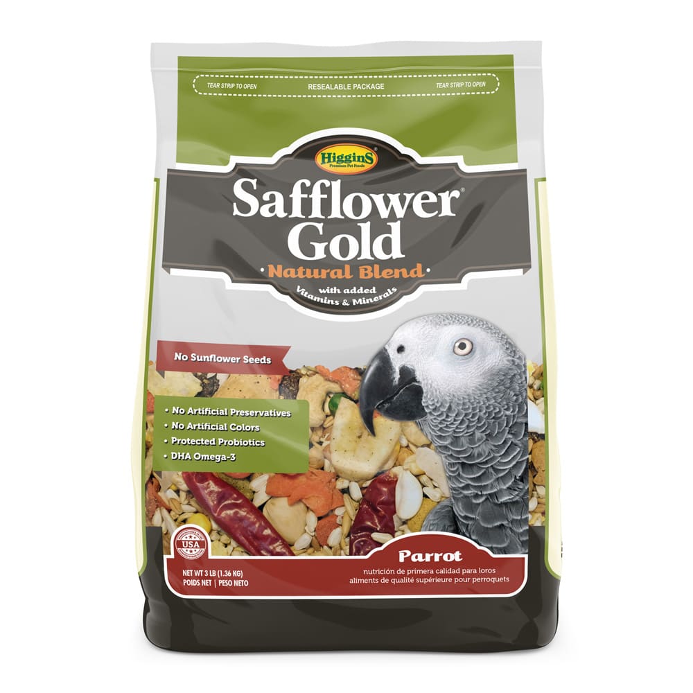 Higgins Safflower Gold Parrot Bird Food, 3 Lb