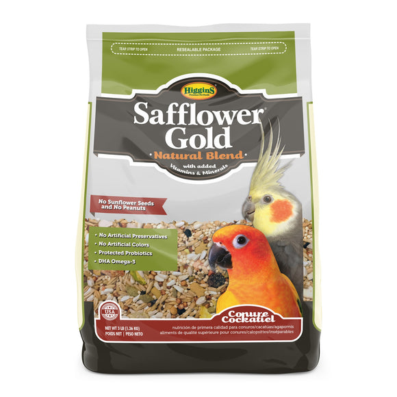 Safflower Gold Small Hookbill Bird Food 3lb Multi-Colored