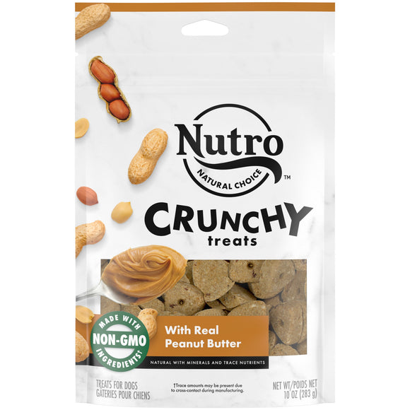 NUTRO Crunchy Dog Treats with Real Peanut Butter  10 oz. Bag
