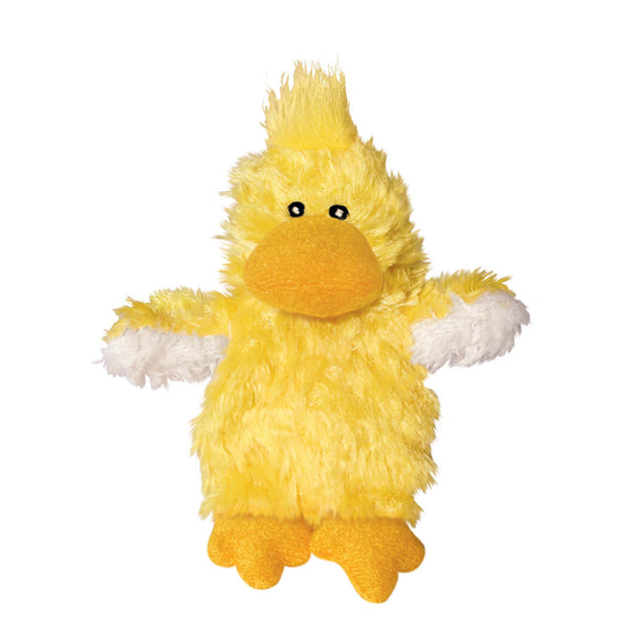 KONG Duck Low Stuffing Plush Dog Toy  Extra Small  Yellow