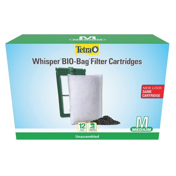 Tetra Whisper Bio-Bag Disposable Filter Cartridges for Aquariums  12 Count  Medium  Unassembled