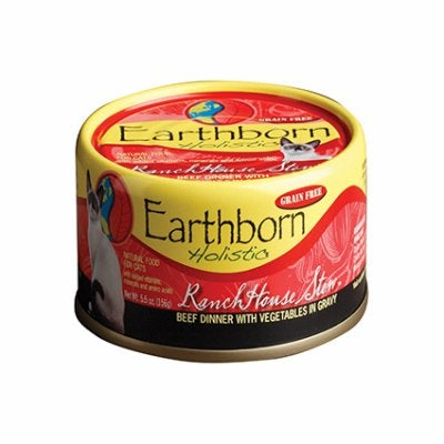 EARTHBORN Cat Food [Beef Dinner with Vegetables] [5.5 oz] (24 cans)