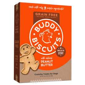 Cloud Star Buddy Biscuits Crunchy Grain Free Dog Treats, Peanut Butter, 14 oz. Box