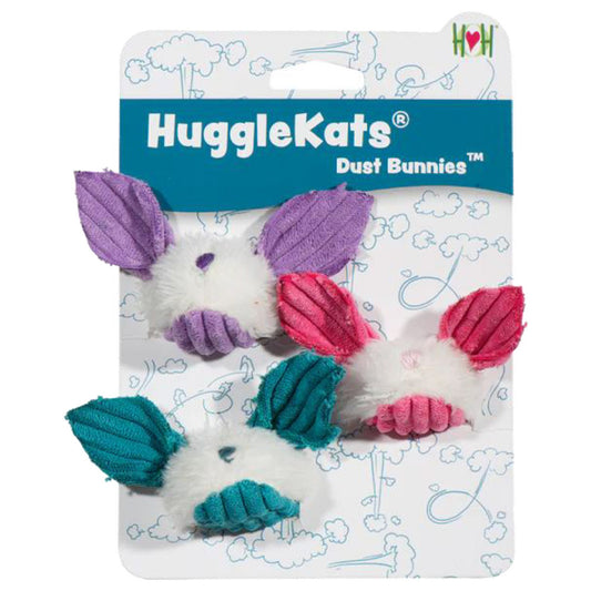 HuggleKats Dust Bunnies Catnip Cat Toys, 3-Pack