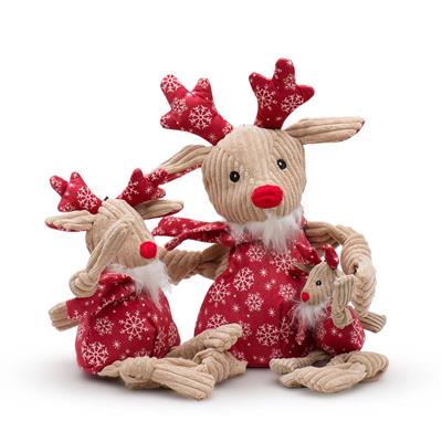 Hugglehounds Jingle all the Way, Rudy Knottie® Plush Dog Toy