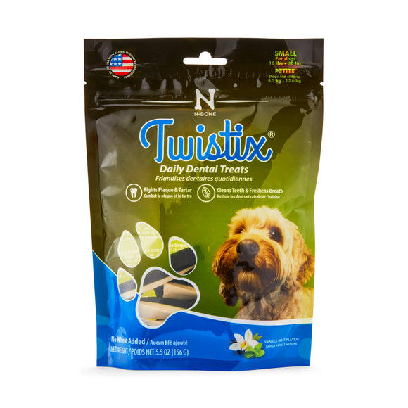 Twistix Dental Treats Dog Vanilla Mint SMALL 5.5 oz